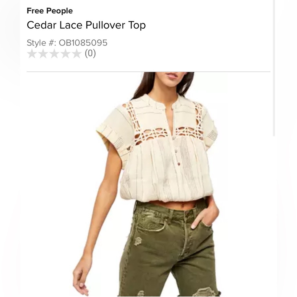FREE PEOPLE Cedar Lace Pullover Top